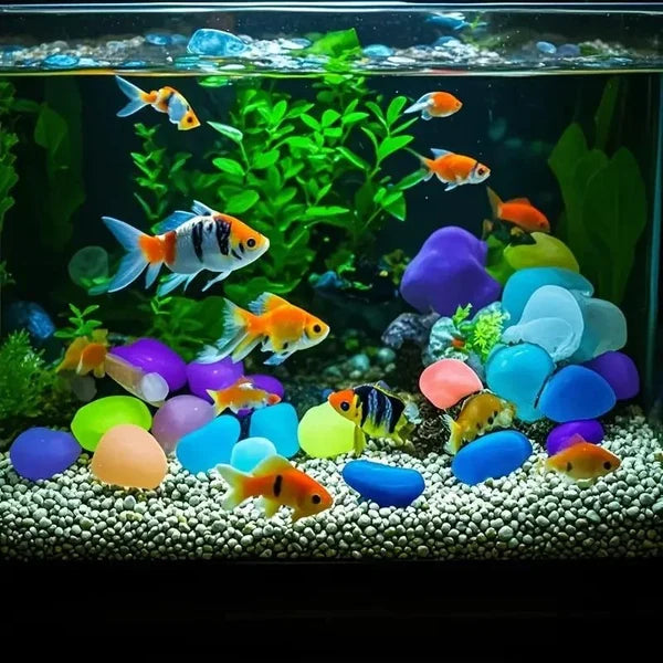 Glow-in-Dark Pebbles – Vibrant multicolor, eco-friendly resin. Safe for kids & pets
