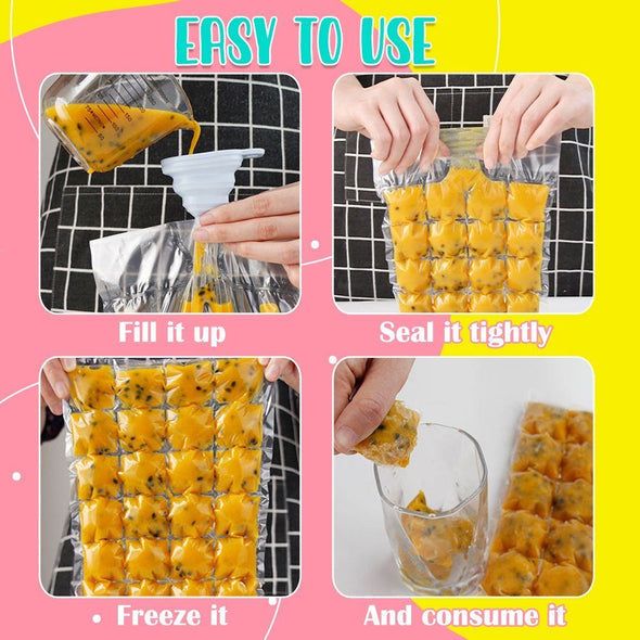 10Pcs/Pack Disposable Ice Making Bag šWith Free Foldable Funnel
