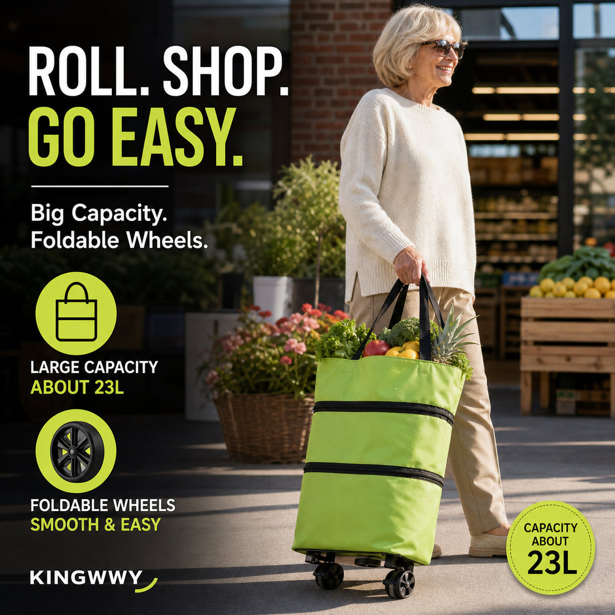 🔥 2 in 1 Foldable Shopping Cart 🎁