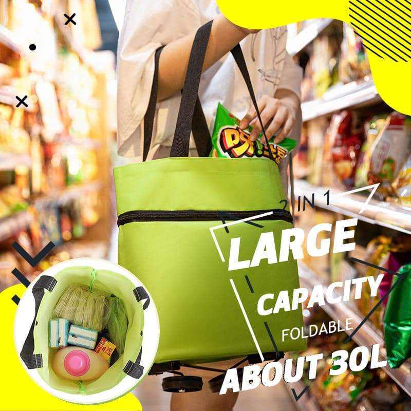 🔥 2 in 1 Foldable Shopping Cart 🎁