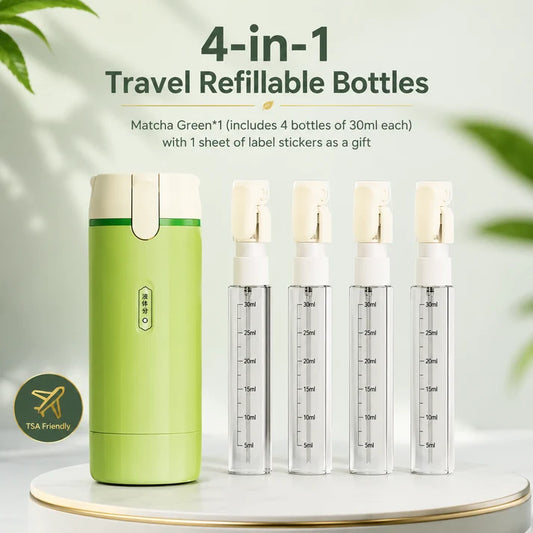 4-in-1 Refillable Travel Dispenser Bottles