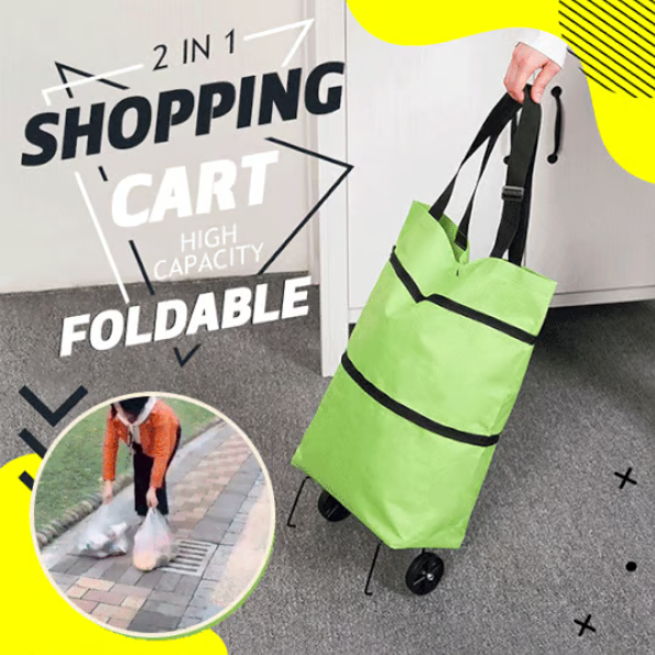 🔥 2 in 1 Foldable Shopping Cart 🎁
