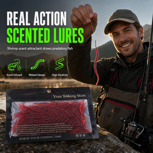 🎣 Save 50%! Soft Earthworm Lures