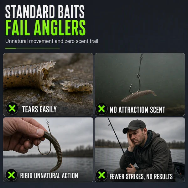 🎣 Save 50%! Soft Earthworm Lures