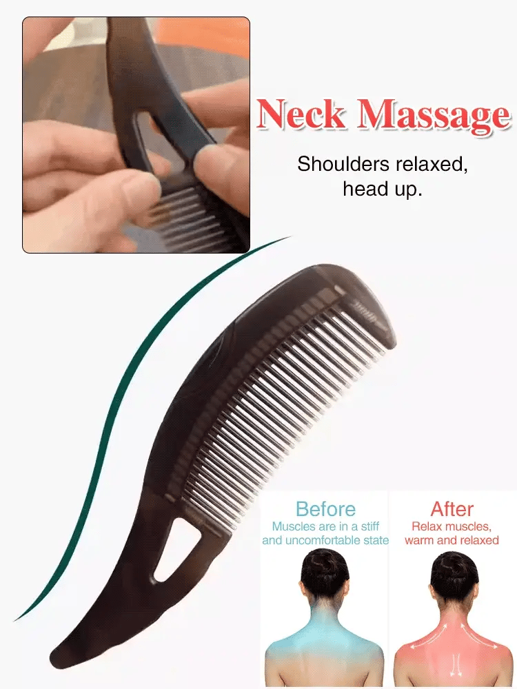 Ten days without washing hair] Oil removal massage cow horn comb