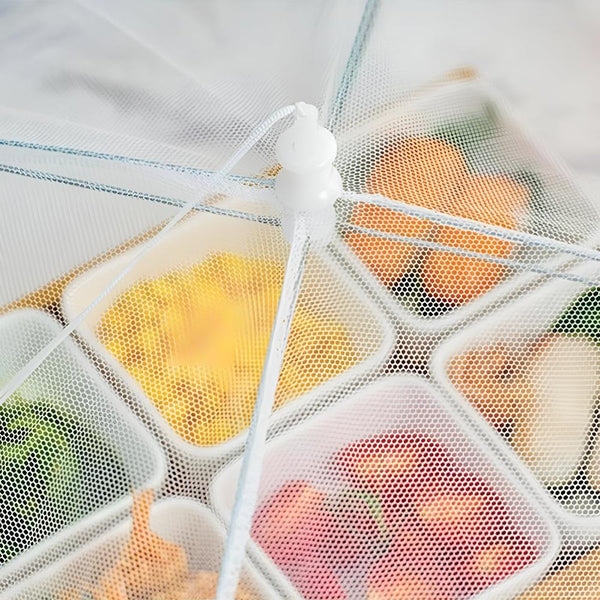 Mesh Pop-Up Food Protector – Folds flat, zippered mesh & protects from flies, bugs or dust