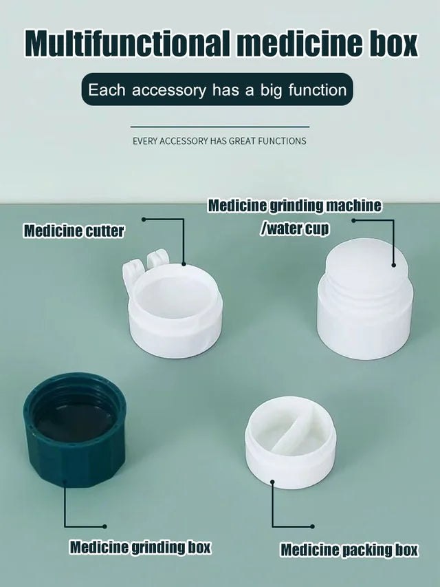Portable 4-in-1 medicine grinder