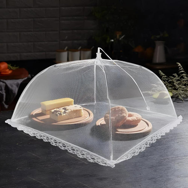 Mesh Pop-Up Food Protector – Folds flat, zippered mesh & protects from flies, bugs or dust