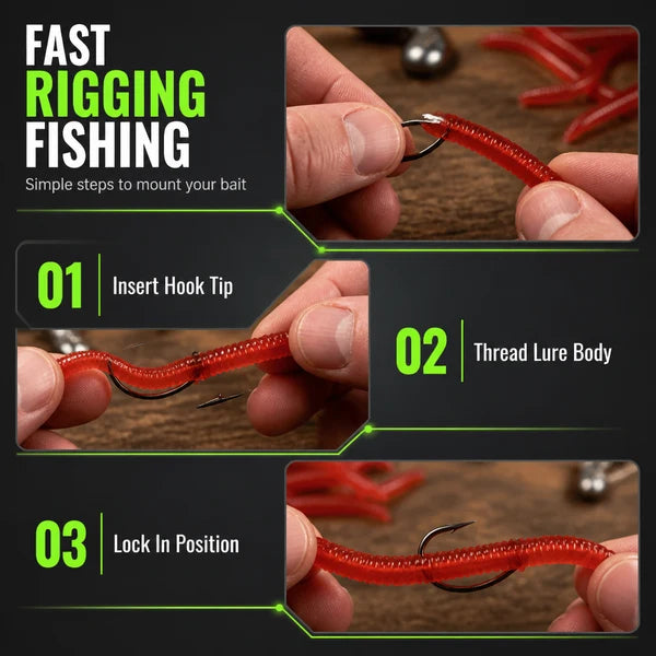 🎣 Save 50%! Soft Earthworm Lures