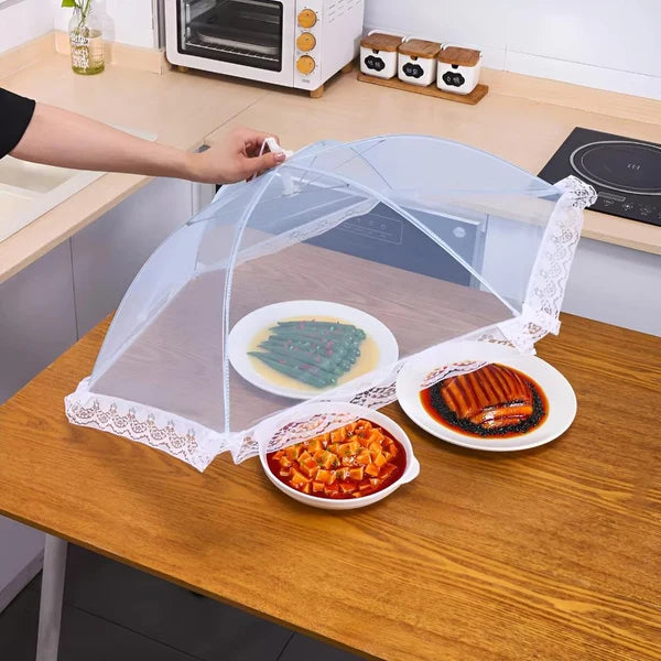 Mesh Pop-Up Food Protector – Folds flat, zippered mesh & protects from flies, bugs or dust