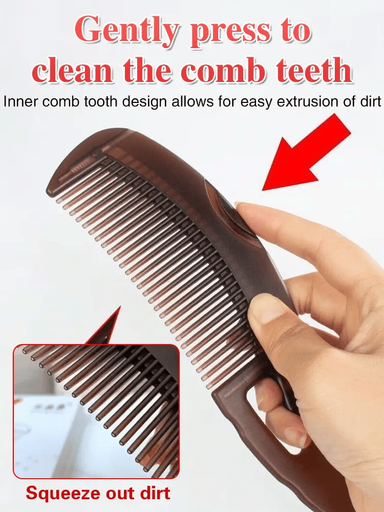 Ten days without washing hair] Oil removal massage cow horn comb