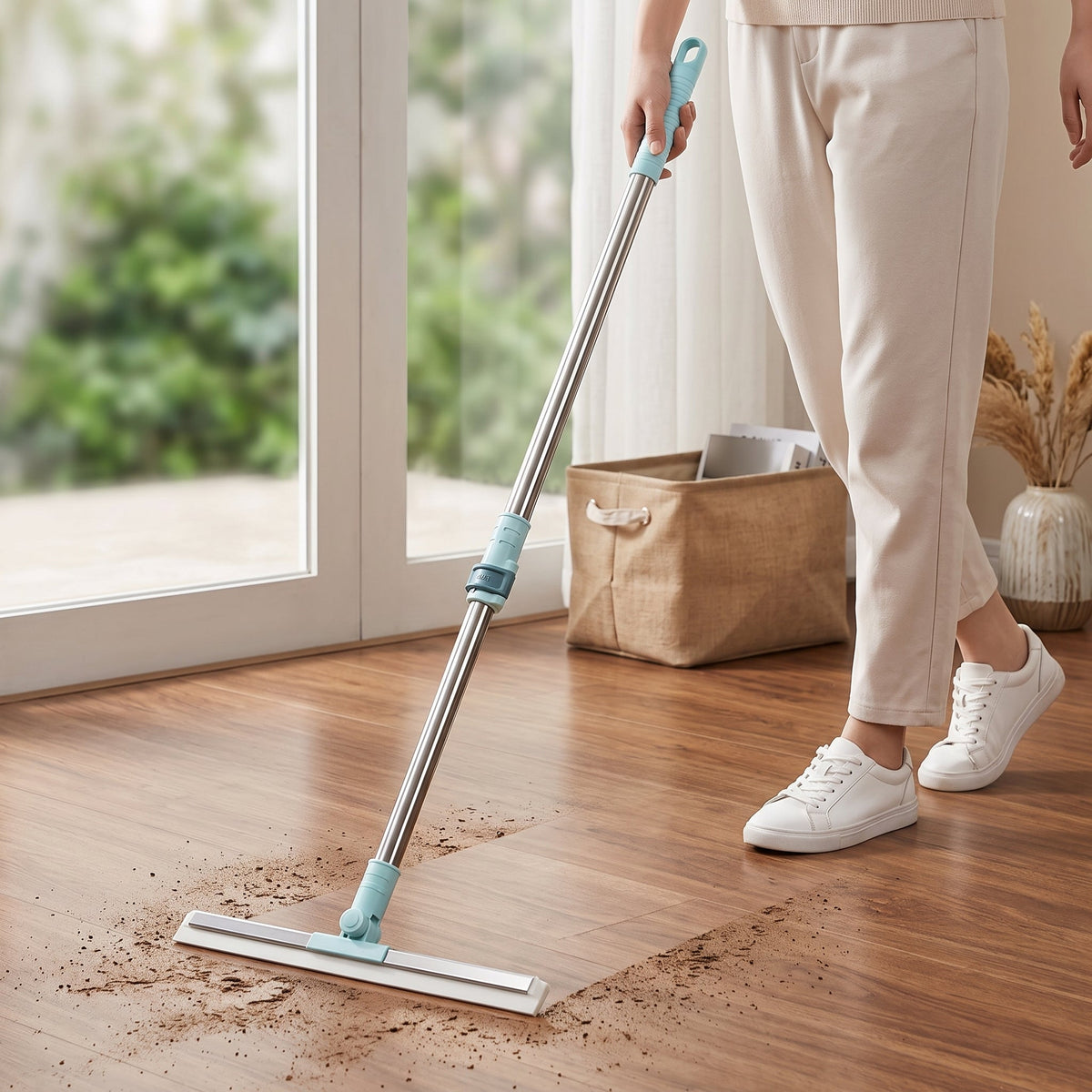🧹Multi-Surface Floor & Bathroom Squeegee – Flexible Edge Cleaner for Water, Dust & Pet Hair 🐶