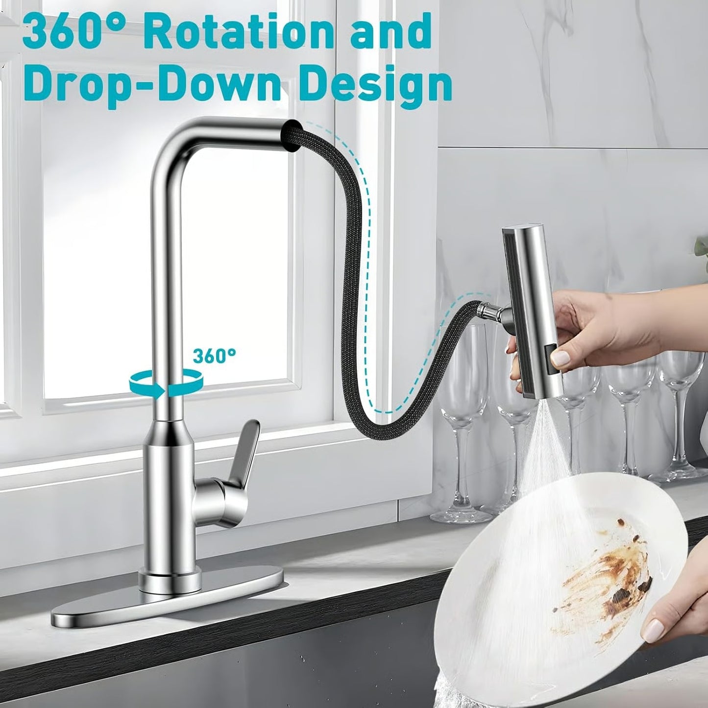 3 in 1 Waterfall Kitchen Faucet