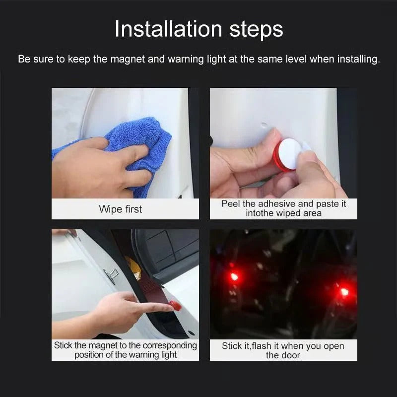 Universal LED warning light for car doors