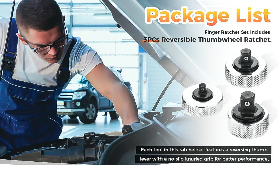 🔧3PCS Thumb Ratchet Wrench