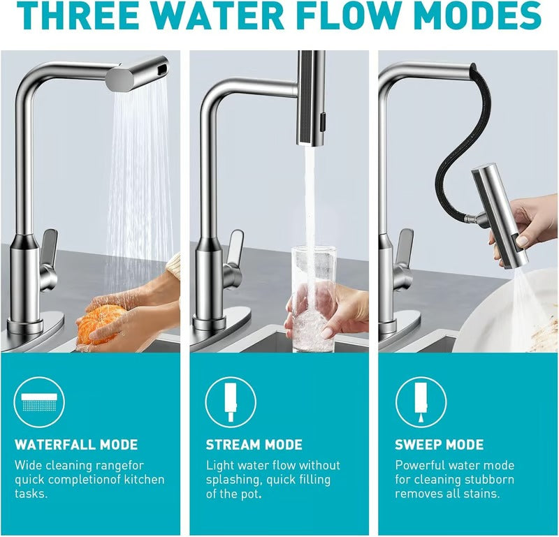 3 in 1 Waterfall Kitchen Faucet