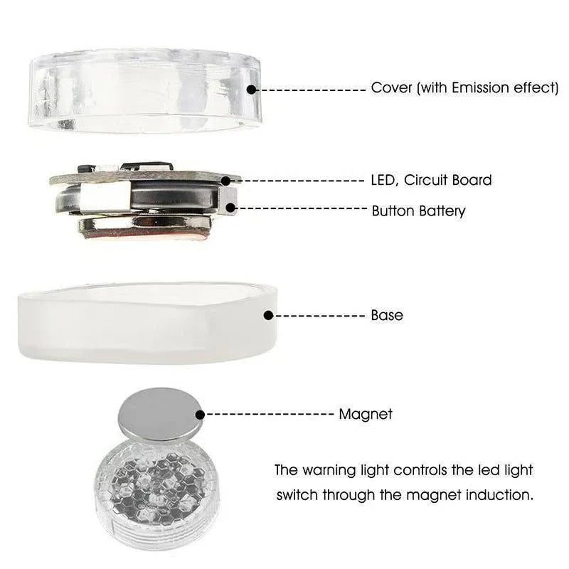 Universal LED warning light for car doors